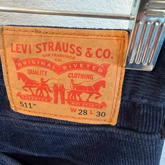 511 Levi’s, dark blue corduroy.  Basically new, only worn a few times. - Picture 2 of 3